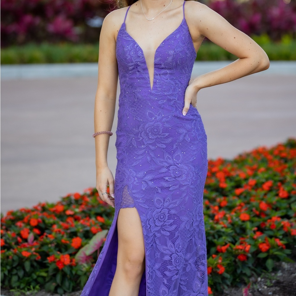 LaFemme purple prom dress size 0°